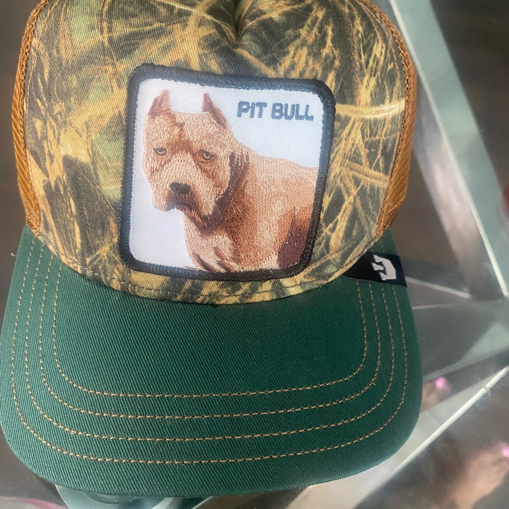 Goorin Bros Camouflage and Green Pit Bull Dog Hat